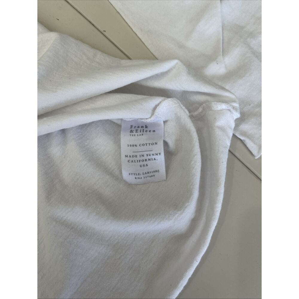 Frank & Eileen Patrick Popover Henley White Size Small Raw Hem Coastal Basic - Picture 12 of 12